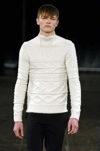 2006 Heavy Virgin Wool Futuristic Aran Sweater