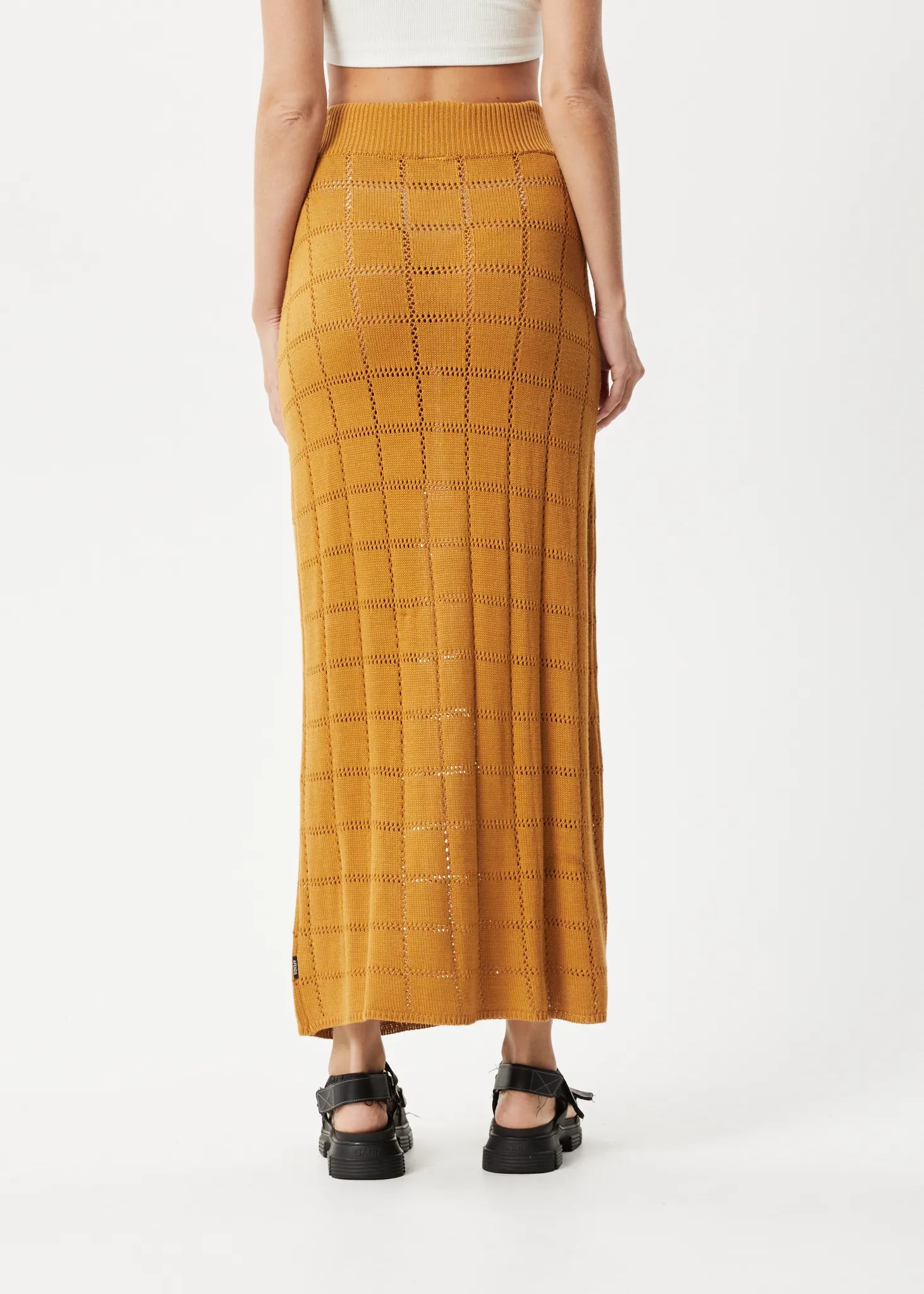 AFENDS Womens Femme - Knit Maxi Skirt - Mustard