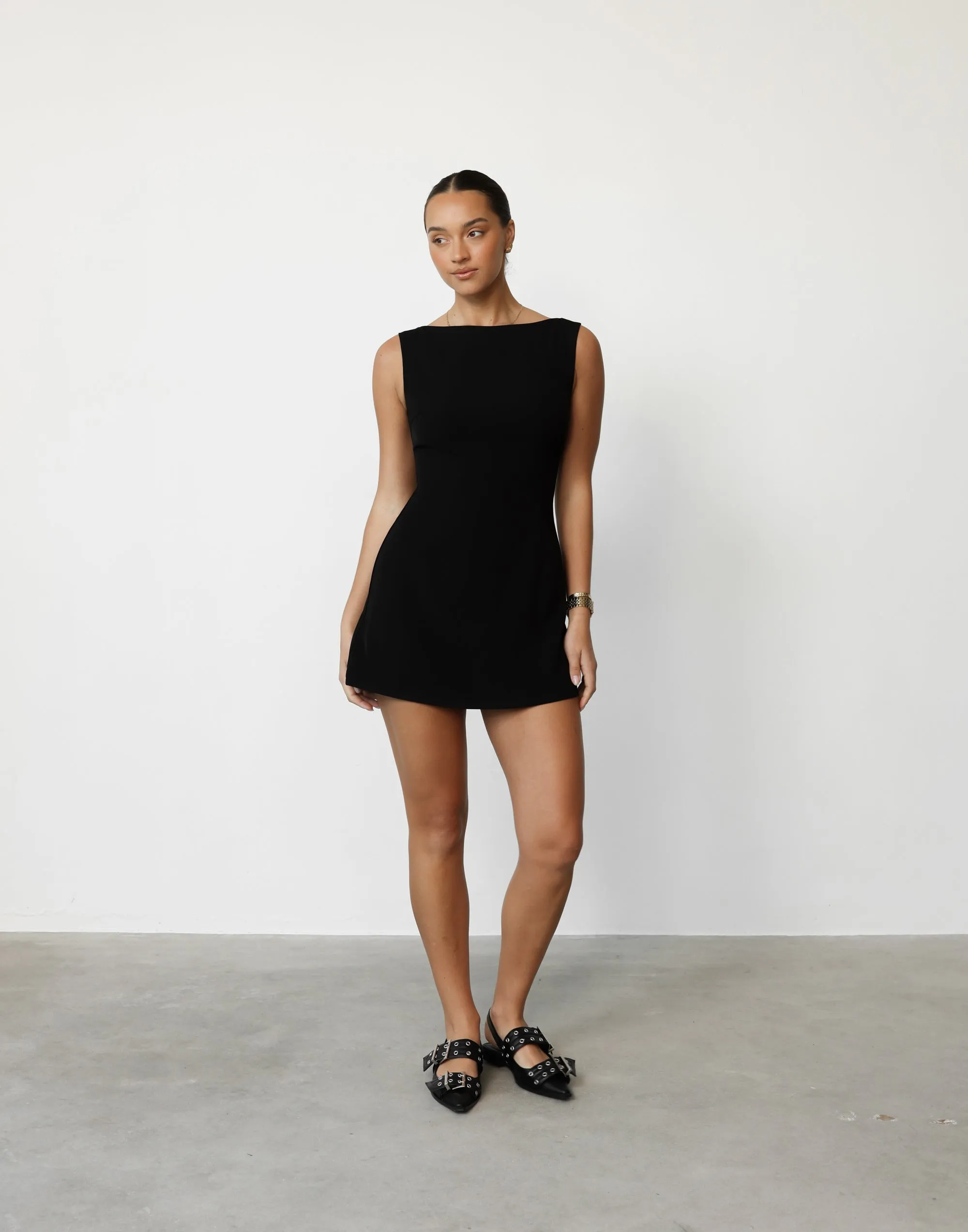 Aisling Mini Dress (Black)