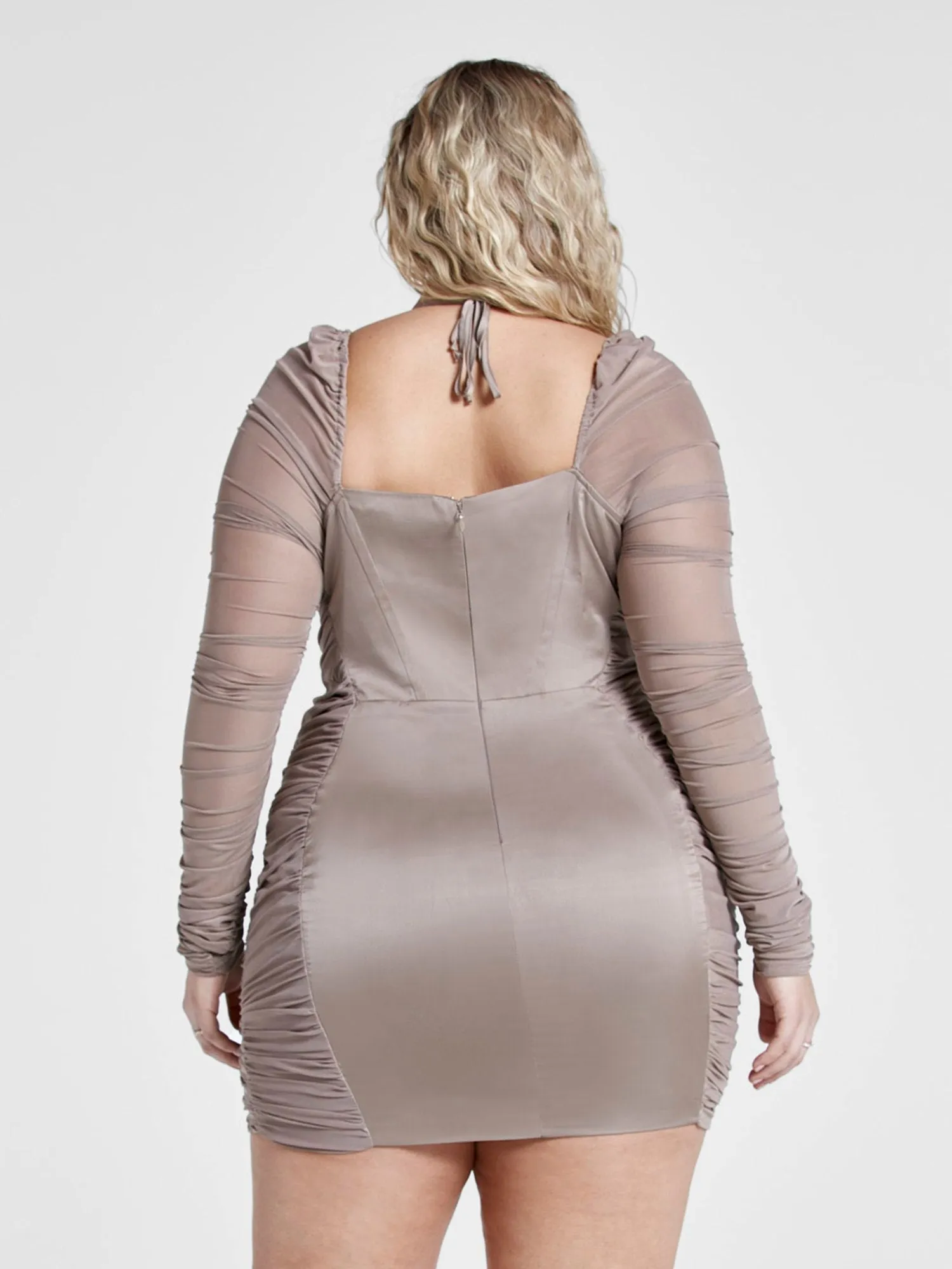 Amaya Ruched Mesh Dress