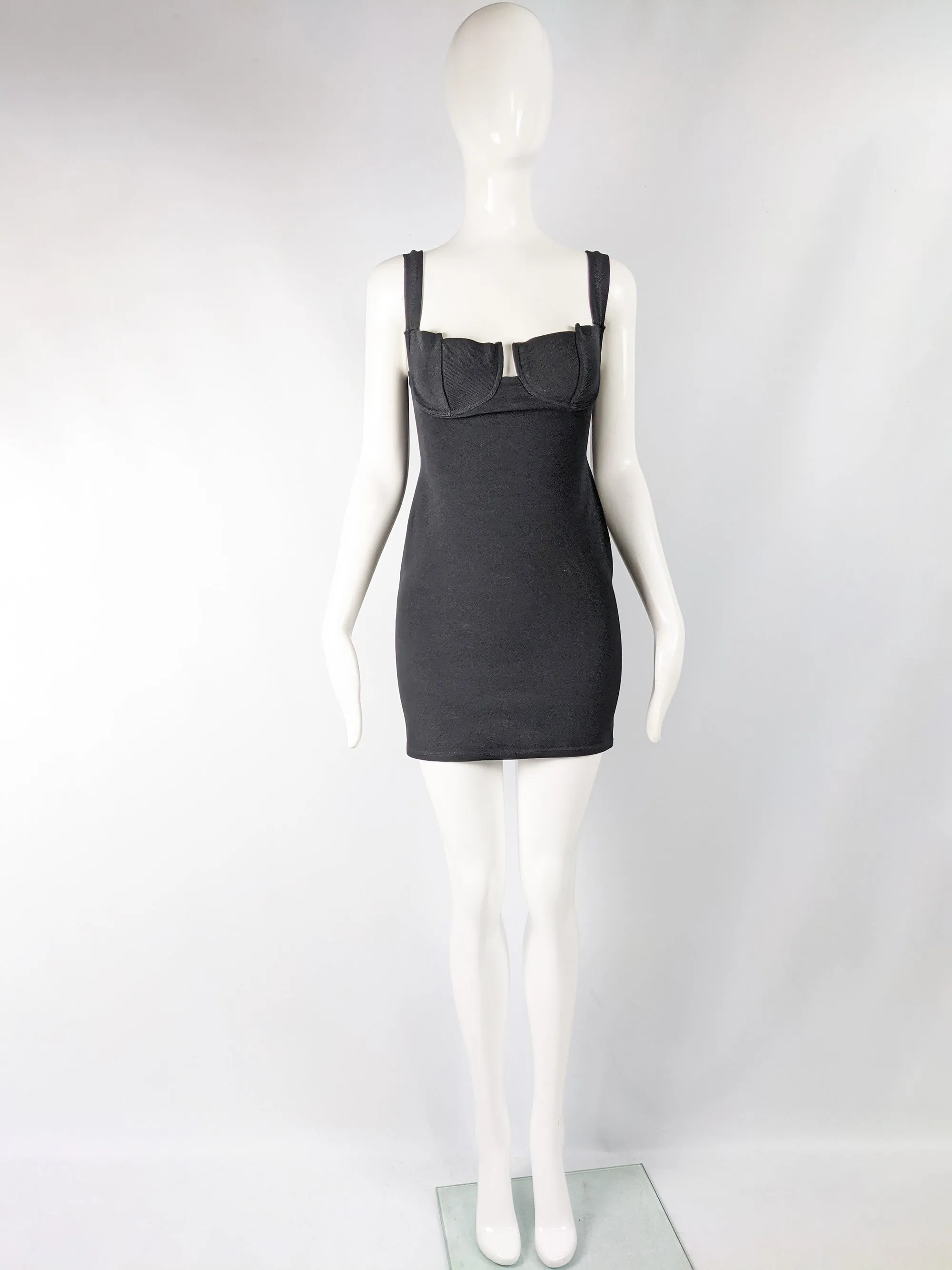 Andrea Templer Paris Vintage Architectural Bust Bodycon Dress, 1990s