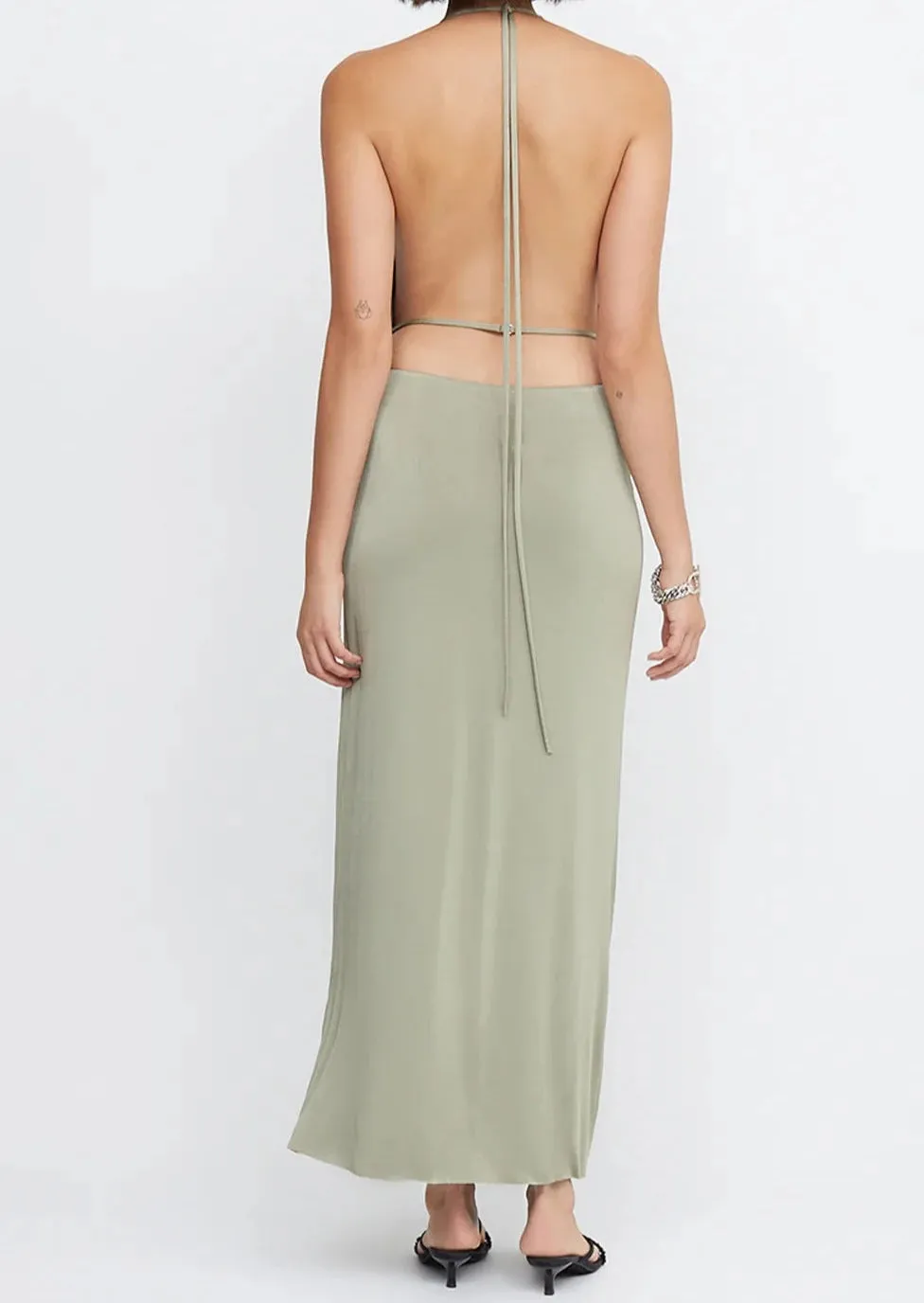 Ariel Halter Maxi Dress - Sage