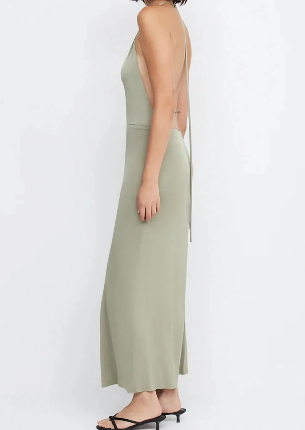 Ariel Halter Maxi Dress - Sage