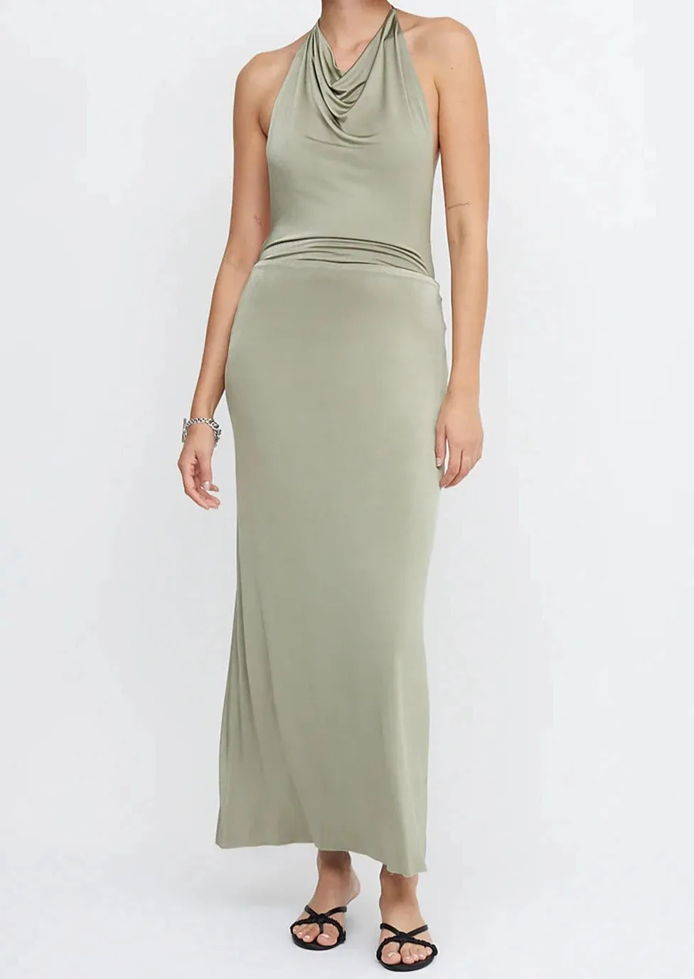 Ariel Halter Maxi Dress - Sage