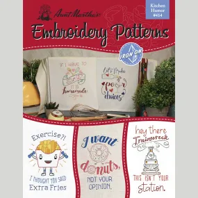 Aunt Martha's Kitchen Humor Iron-On Embroidery Pattern