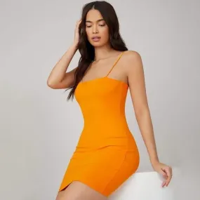 BASICS Neon Orange Bodycon Dress