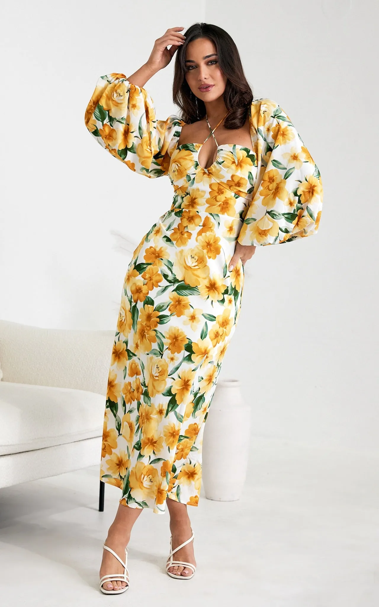 Becca Maxi Dress - Yellow Floral