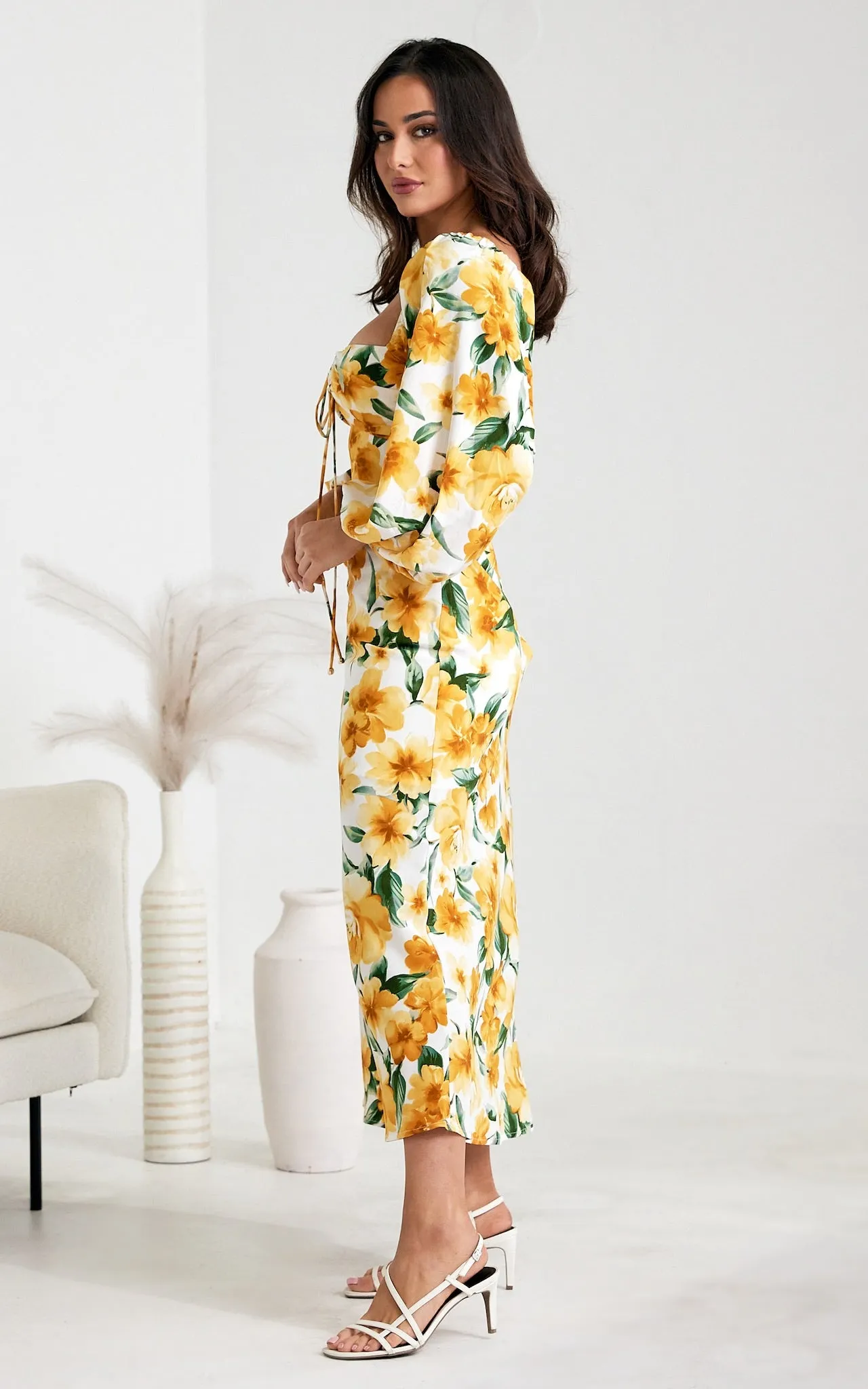 Becca Maxi Dress - Yellow Floral