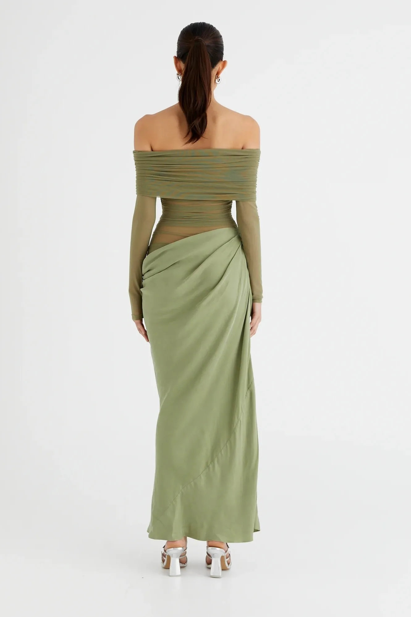 Benni Yasmin Off Shoulder Dress - Pistachio