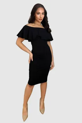 Black Bardot Bodycon Dress