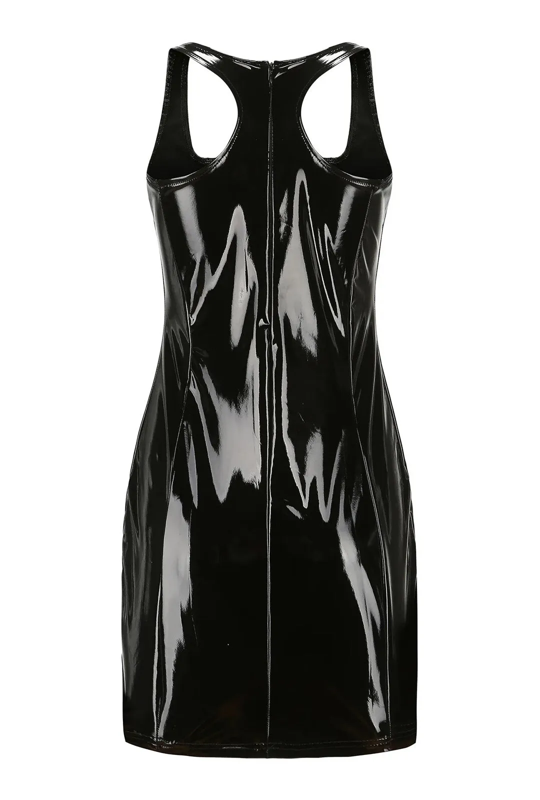 Black PVC Bodycon Dress