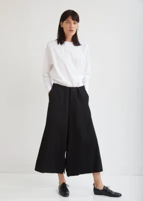 Button Drop Crotch Wool Pants