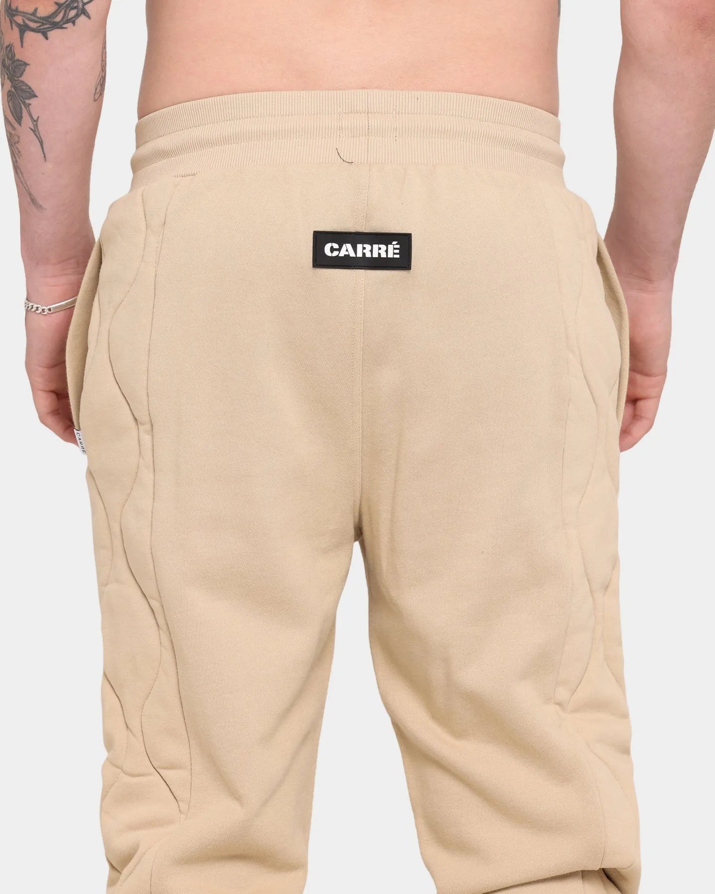 Carré Motor Quilted Trackpants Stone