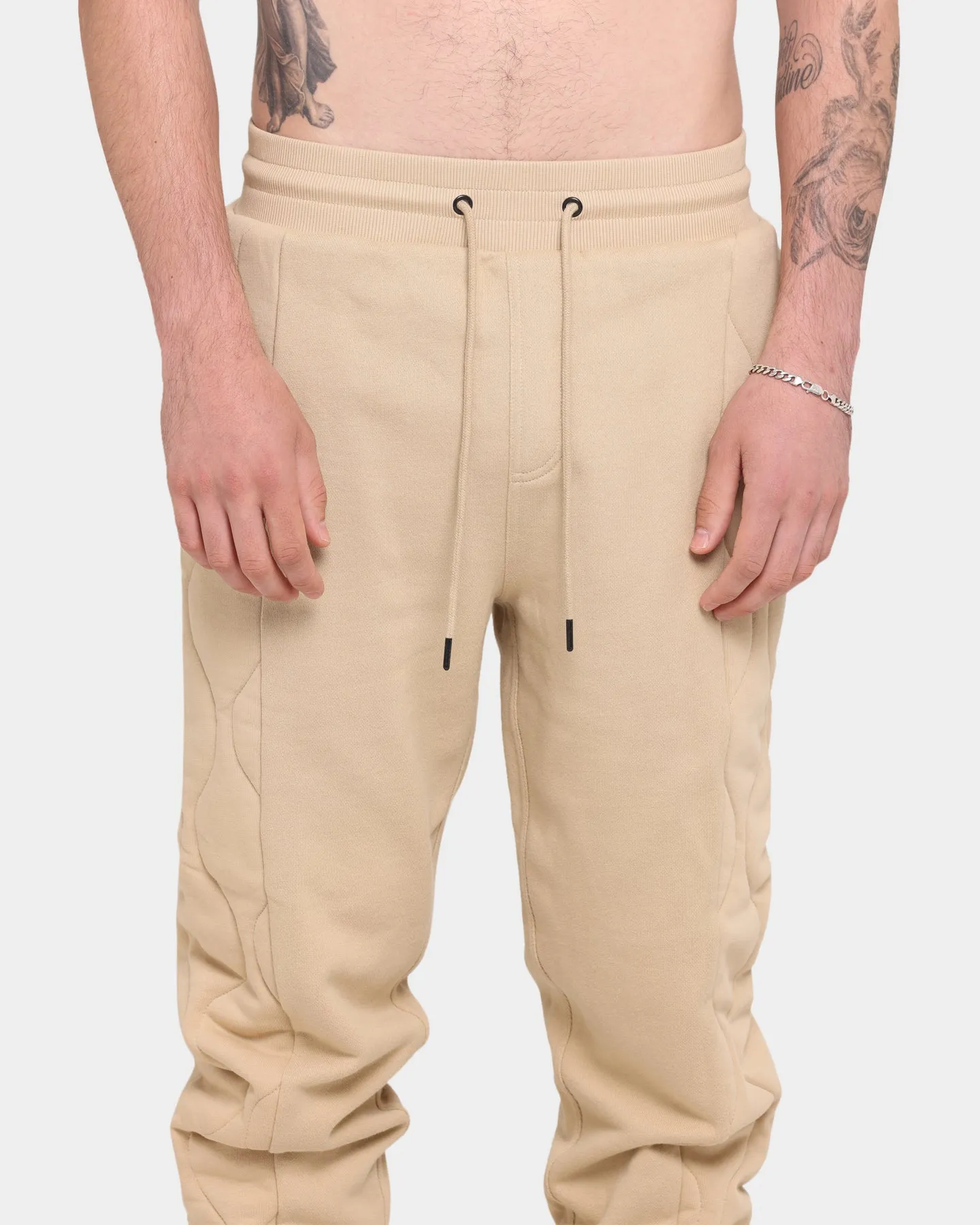 Carré Motor Quilted Trackpants Stone