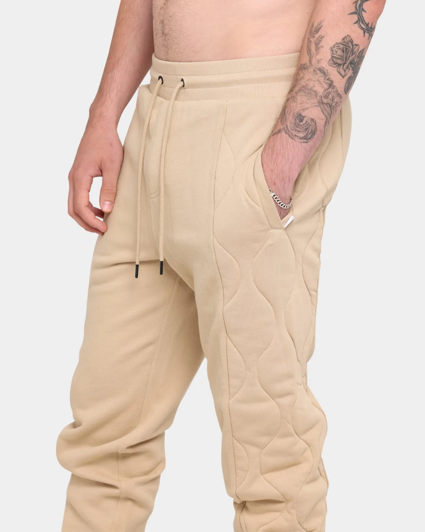 Carré Motor Quilted Trackpants Stone