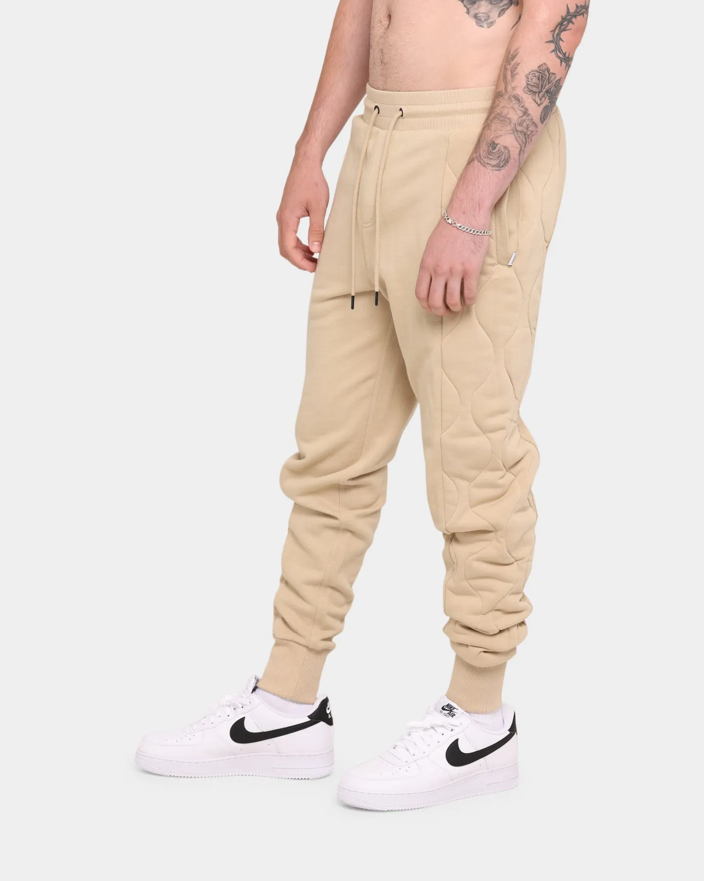 Carré Motor Quilted Trackpants Stone