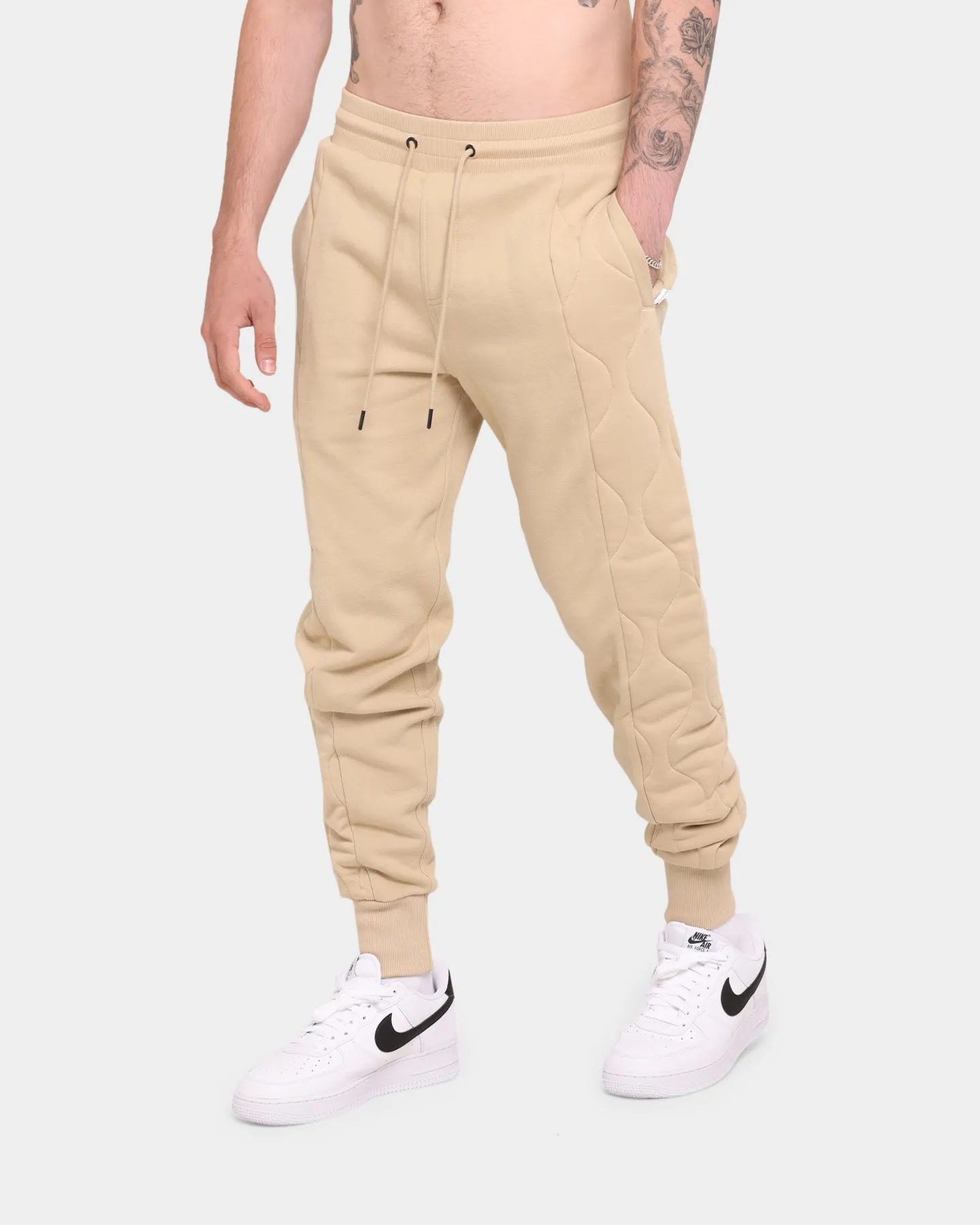 Carré Motor Quilted Trackpants Stone