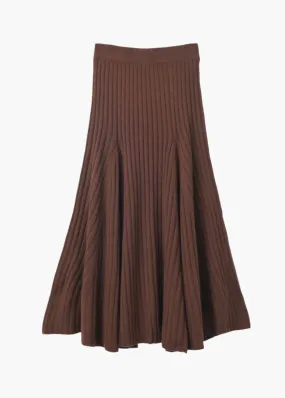 Cashmere flared fib skirt