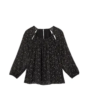 Charlotte Cut-Out Blouse | Black / White