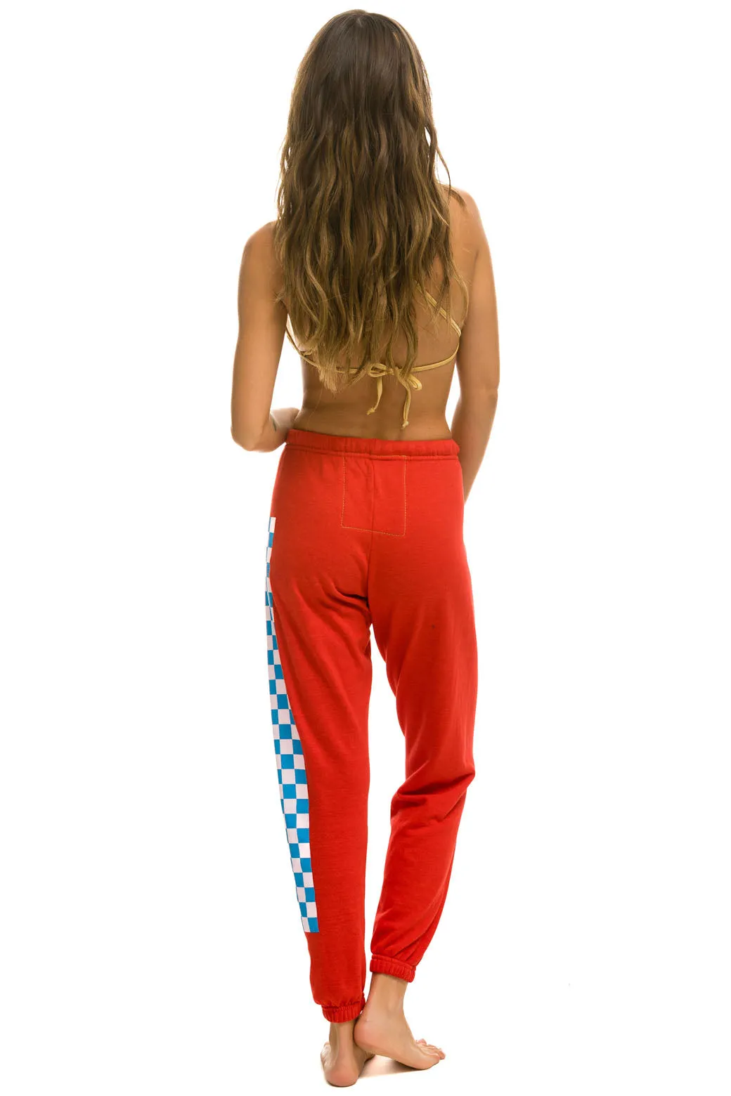 CHECK LEG SWEATPANTS - RED // WHITE // BLUE