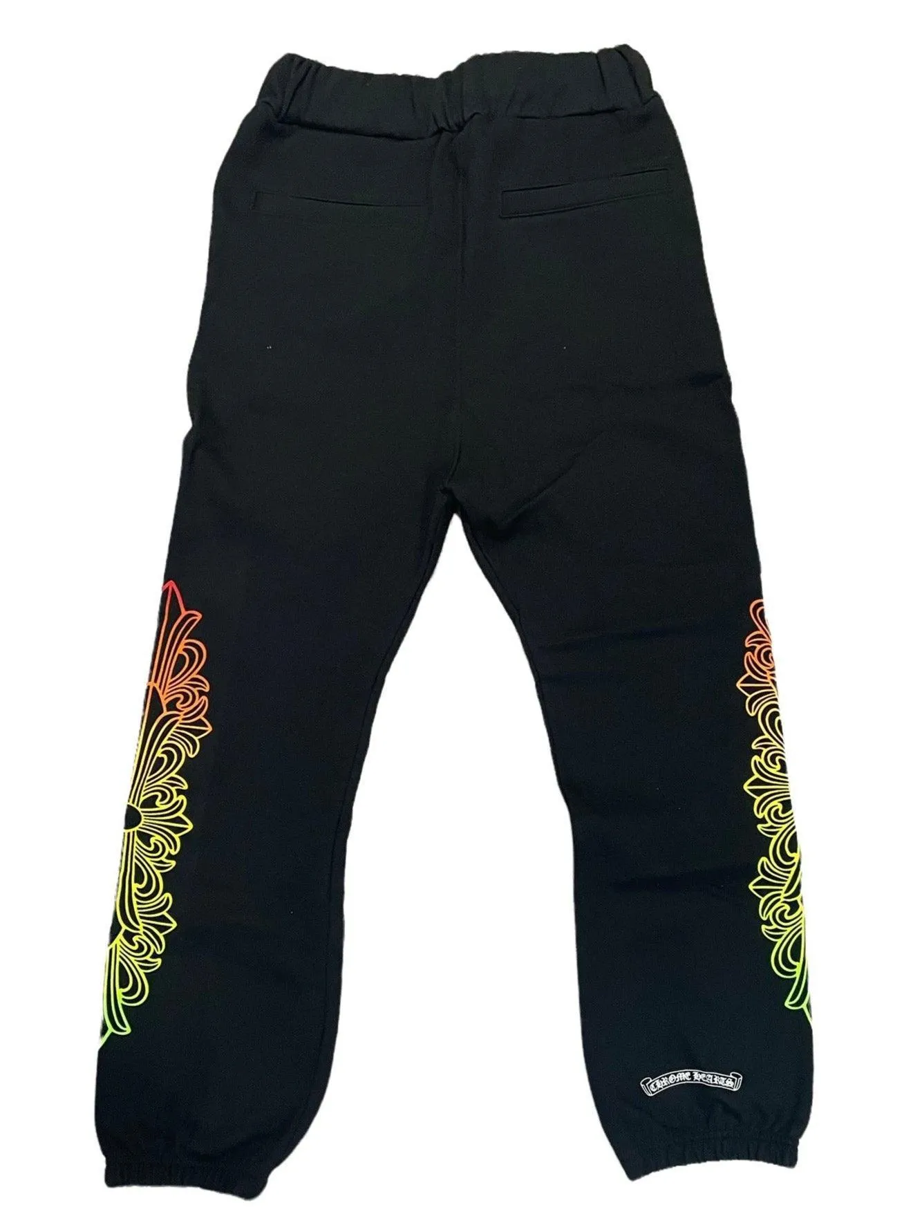 Chrome Hearts Multicolor Horseshoe Floral Cross Sweatpants Black