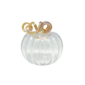 Clear & Gold Glass Small Pumpkin