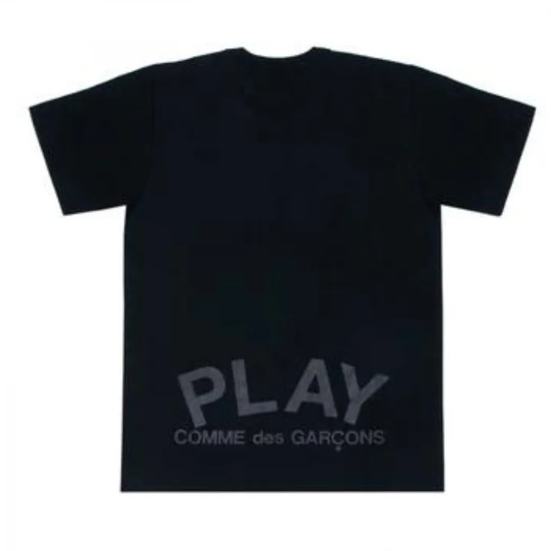 COMME DES GARÇON DOUBLE HEART LOGO BLACK T-SHIRT