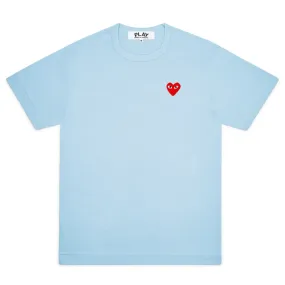 COMME DES GARÇON PLAY RED EMBLEM T-SHIRT BLUE