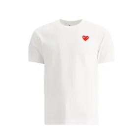 COMME DES GARÇONS HEART LOGO WHITE  / RED T-SHIRT (W)