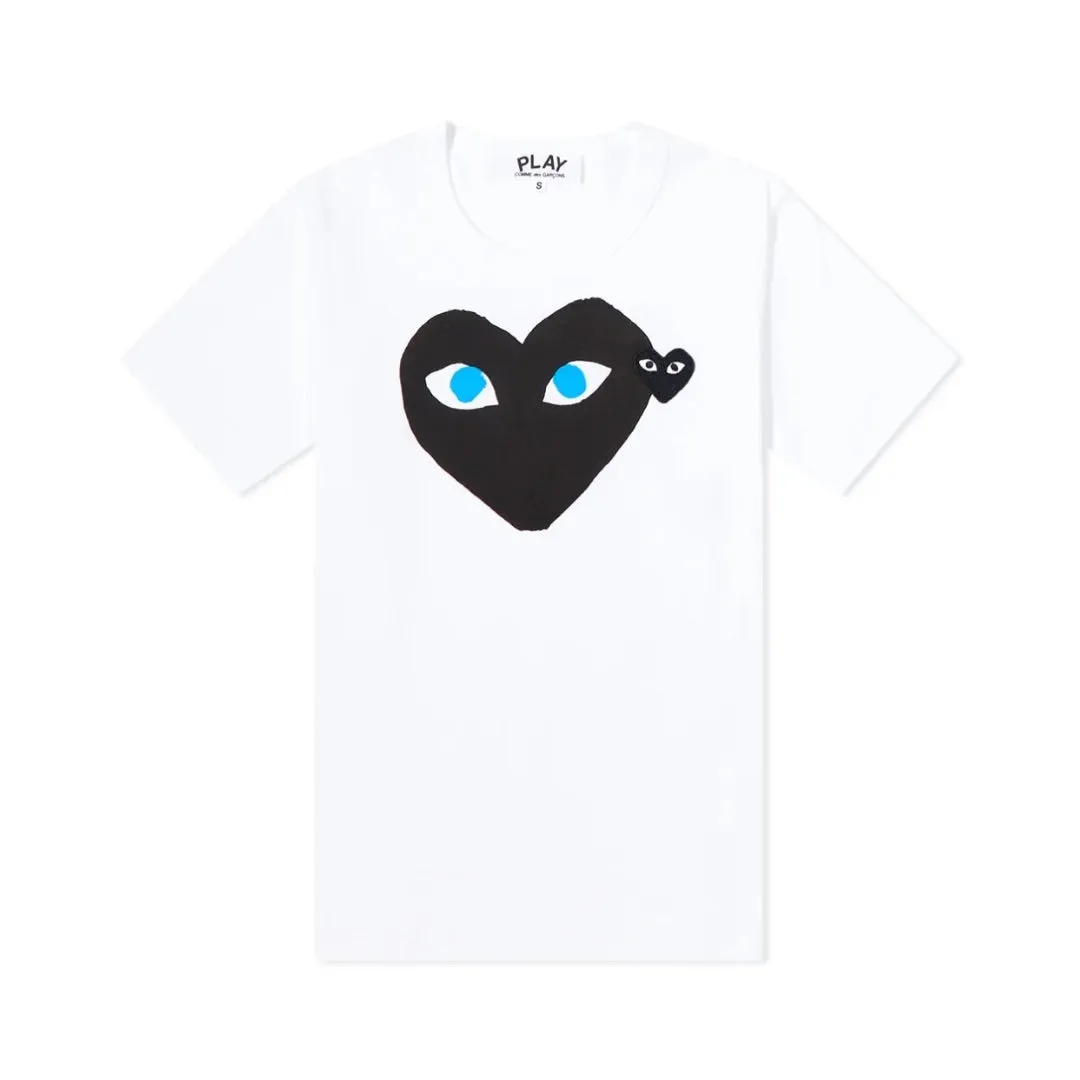 COMME DES GARÇONS PLAY BLACK HEART BLUE EYES T-SHIRT WHITE