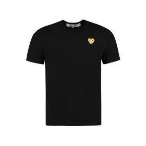 COMME DES GARÇONS PLAY GOLD EMBLEM T-SHIRT BLACK (W)