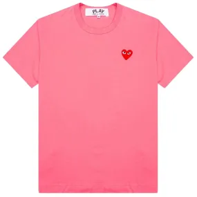 COMME DES GARÇONS PLAY RED EMBLEM T-SHIRT PINK