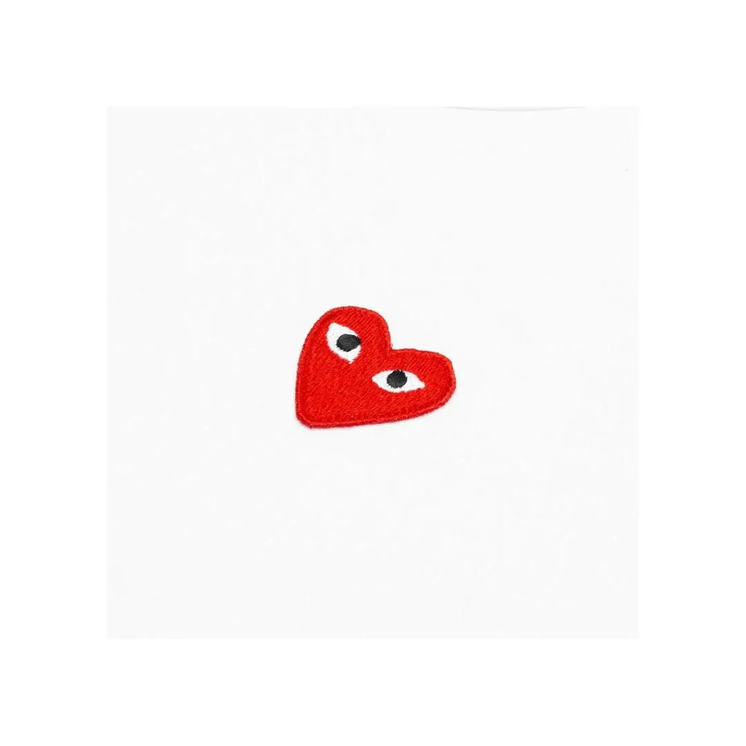 COMME DES GARÇONS PLAY RED HEART RED EMBLEM T-SHIRT WHITE