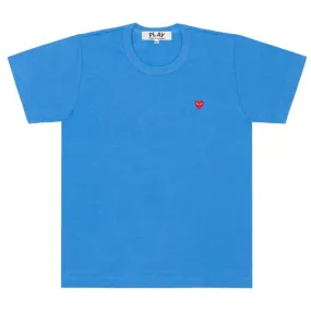 COMME DES GARÇONS PLAY SMALL EMBLEM T-SHIRT BLUE