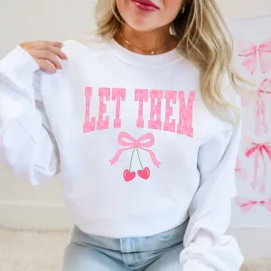 Coquette Pink Bow Sweatshirt | Let Them Sweatshirt