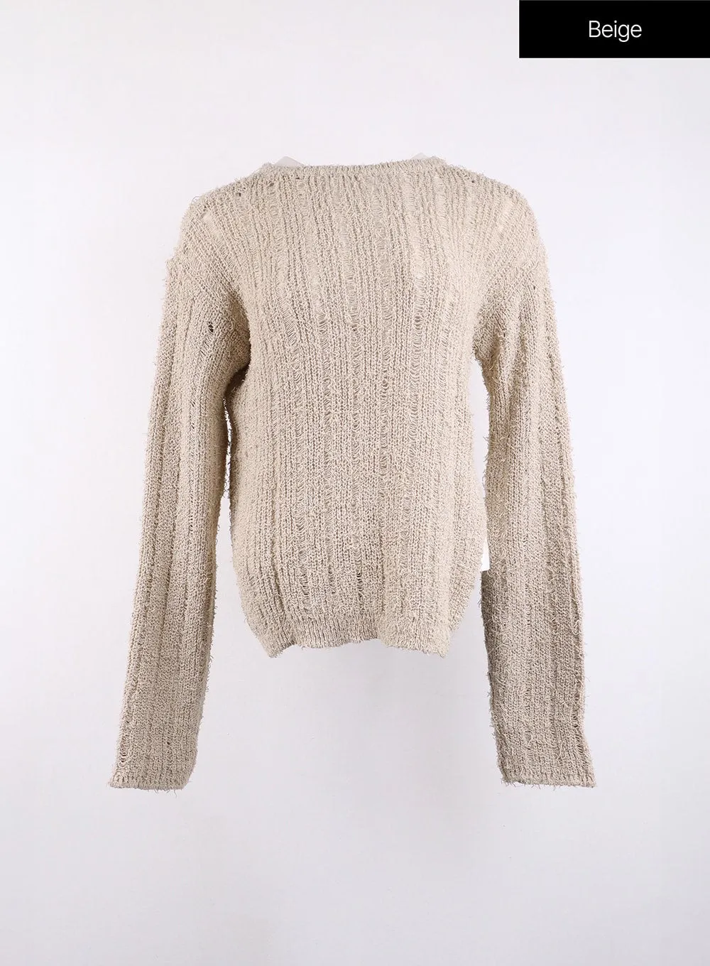 Cozy Knitted Long Sleeve Round Neck Top CJ419