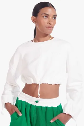 CROPPED BUNGEE SWEATSHIRT | WHITE