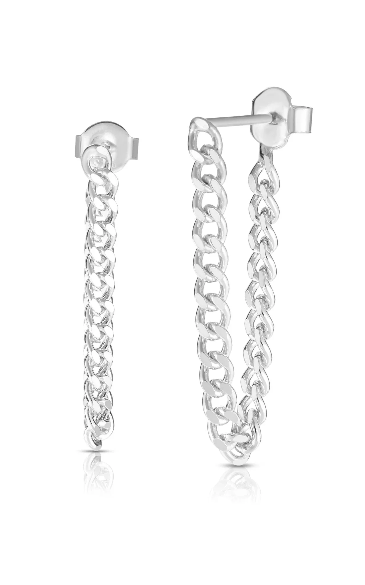 Cuban Chain Link Drop Stud Earring