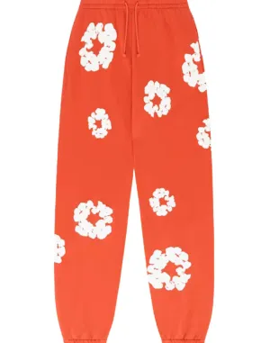 DENIM TEARS COTTON WREATH SWEATPANTS ORANGE