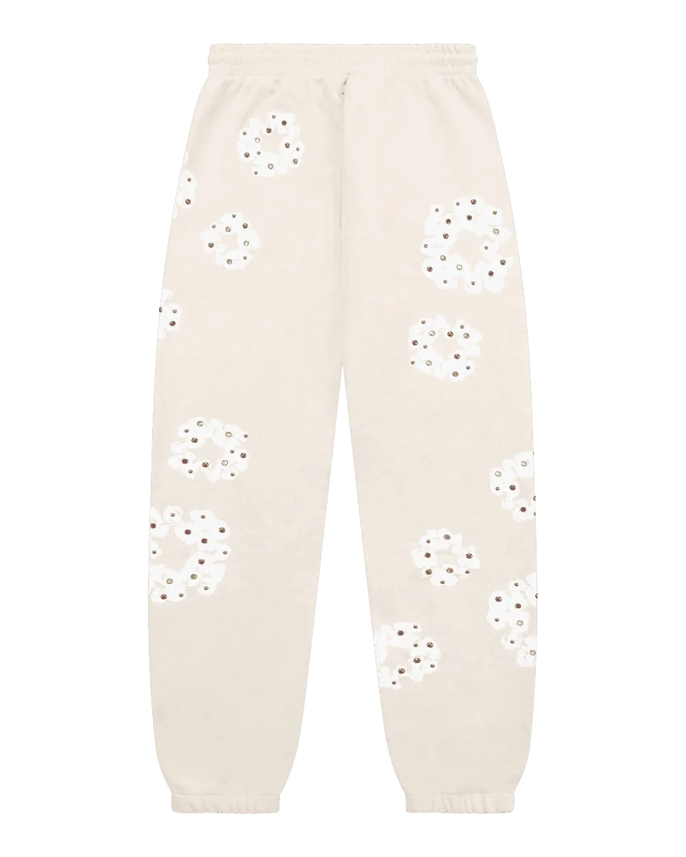 Denim Tears Rhinestone Cotton Wreath Sweatpants Oatmeal