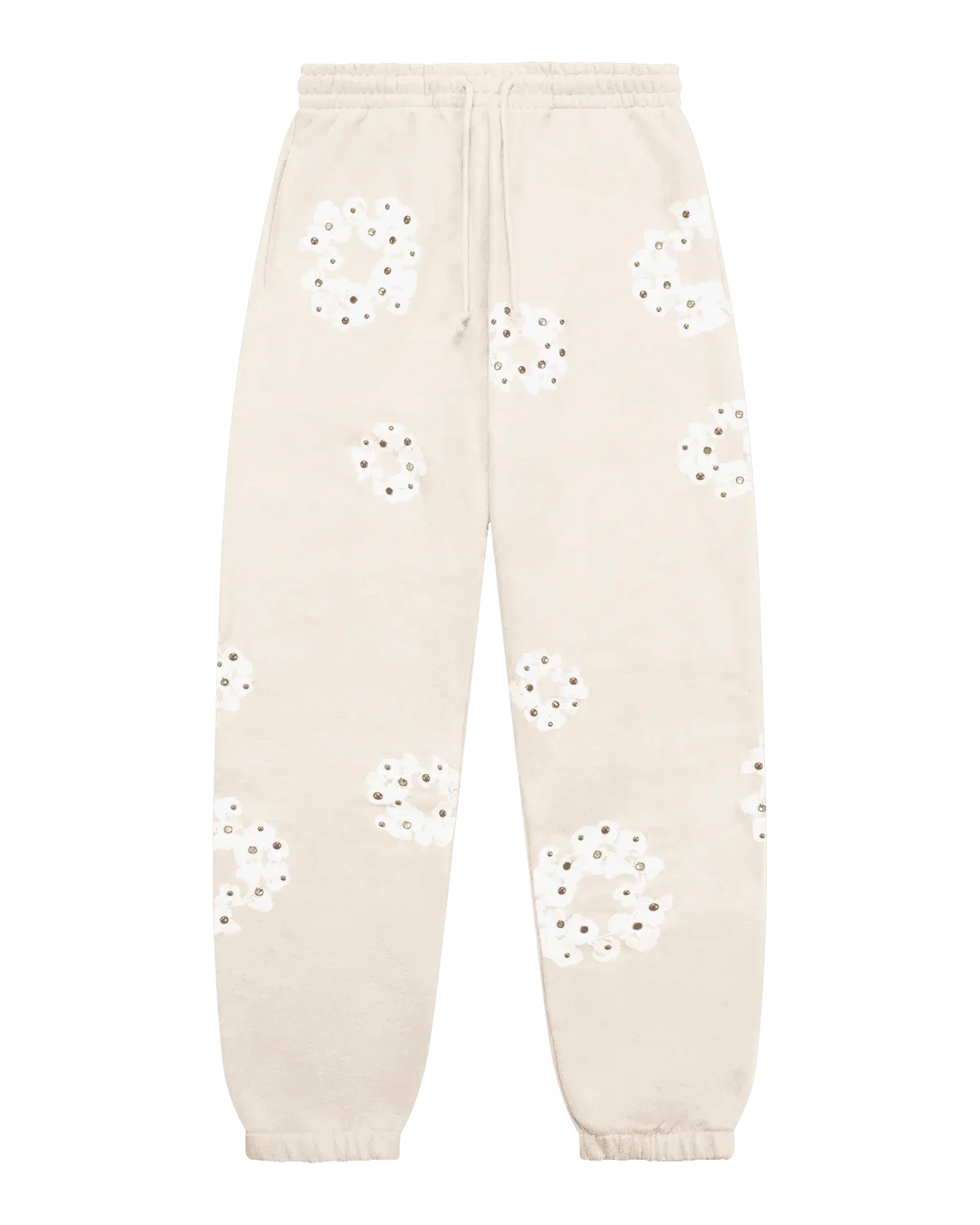 Denim Tears Rhinestone Cotton Wreath Sweatpants Oatmeal