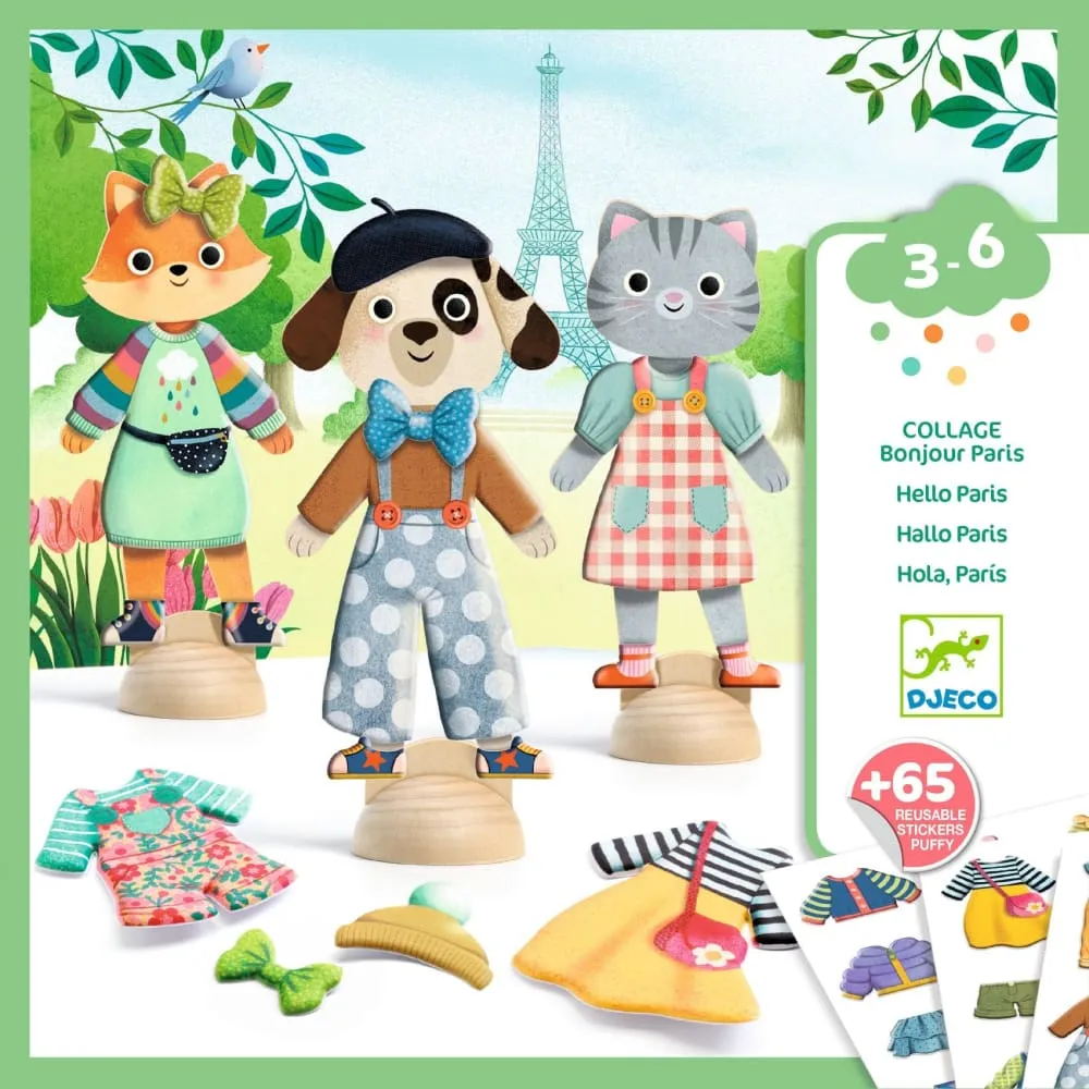 Djeco Bonjour Paris Collage Dress Up