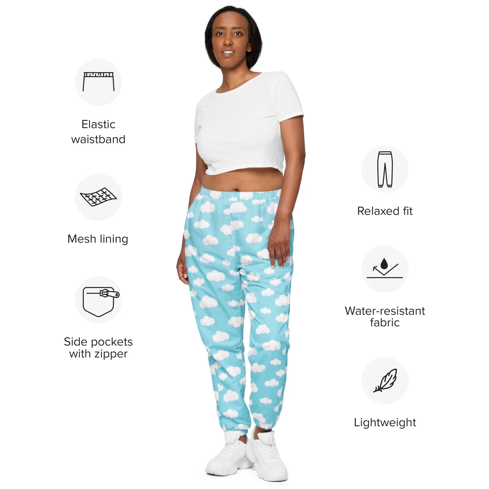 Dreamy Clouds Unisex Track Pants (Sky Blue)