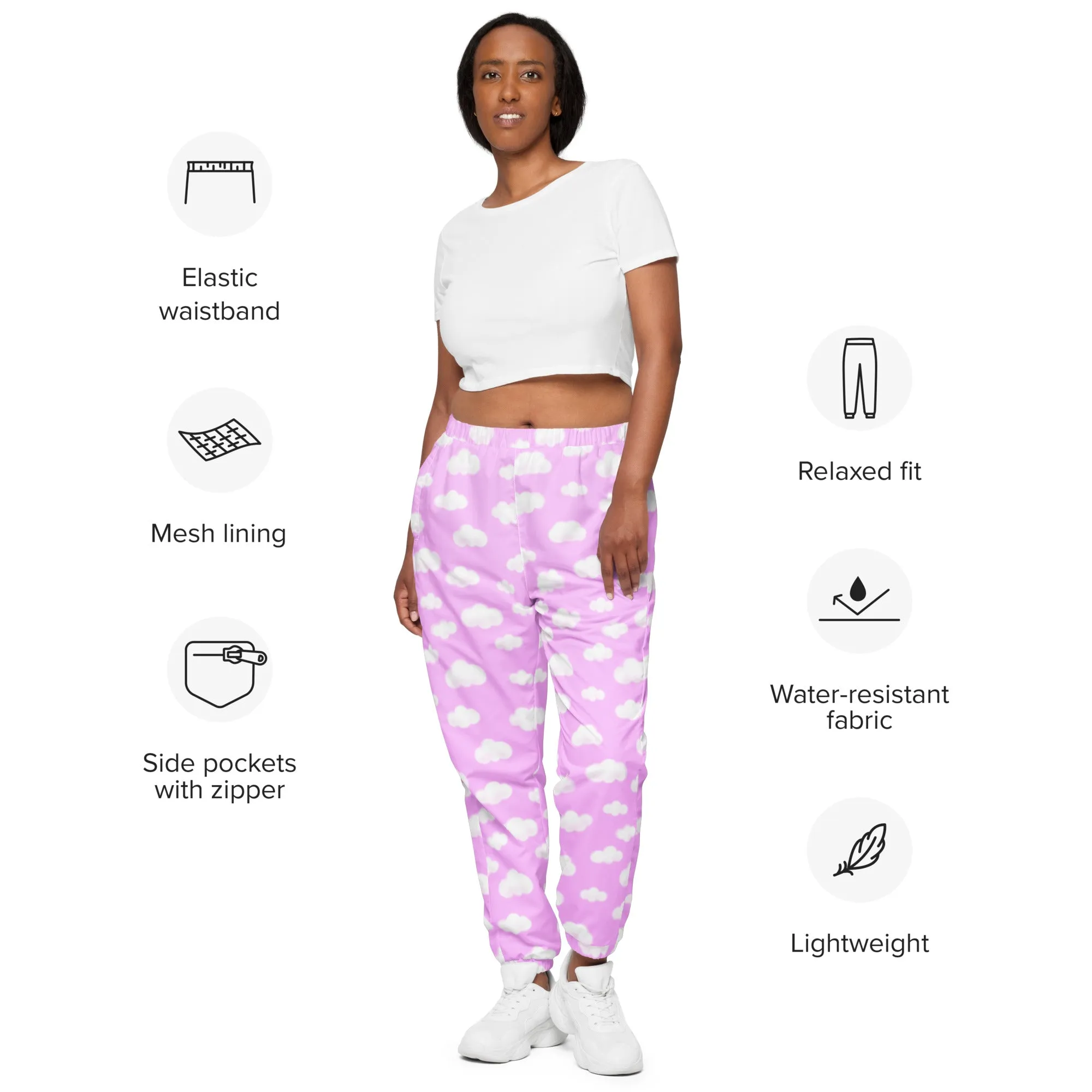 Dreamy Clouds Unisex Track Pants (Taffy Pink)