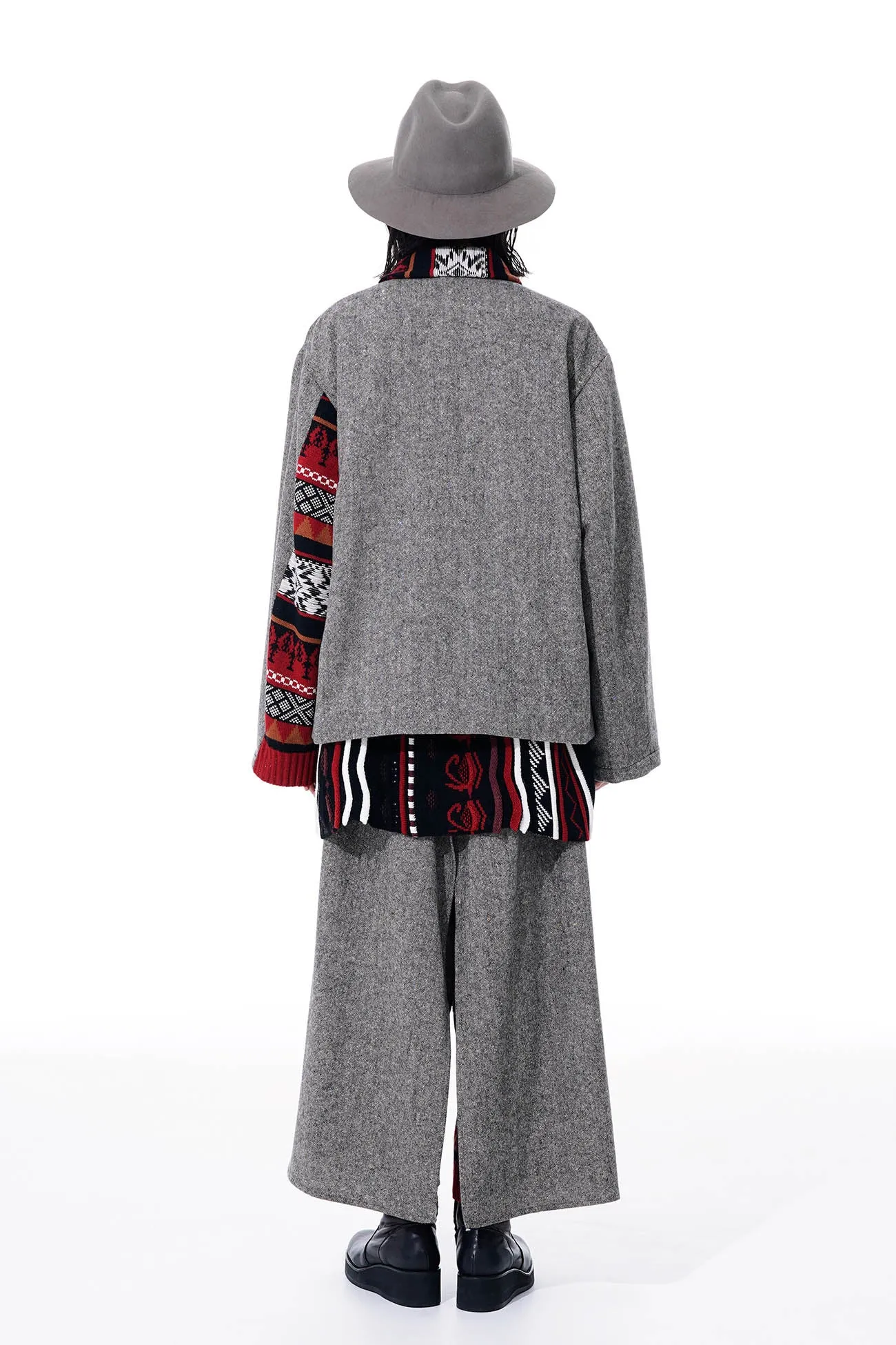 ETERMINE NEP TWEED   NORDIC PATTERN KNIT WRAP PANTS