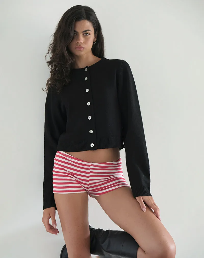 Eunia Micro Shorts in Red and White Stripe