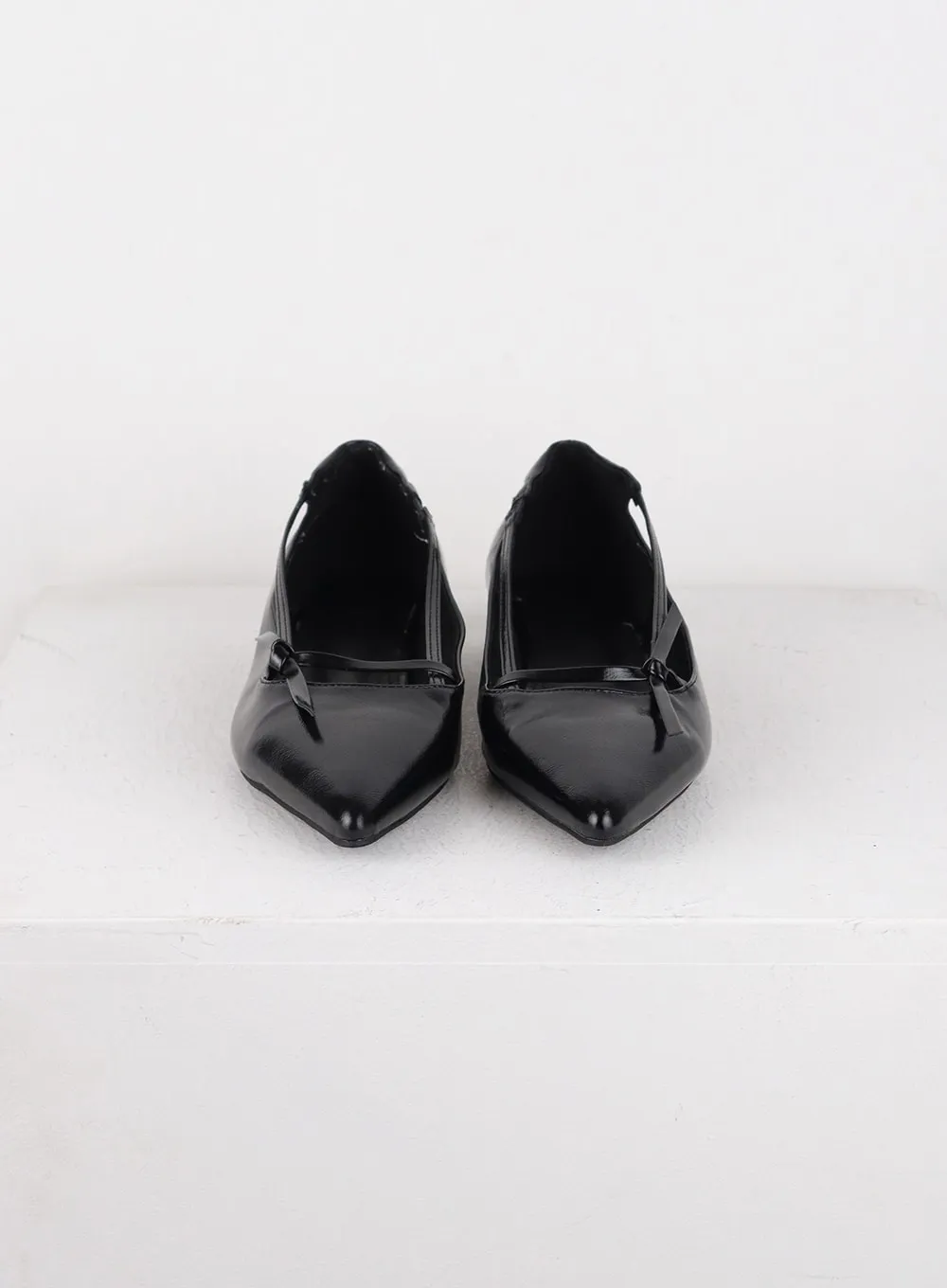 Faux Leather Ribbon Flats OD327