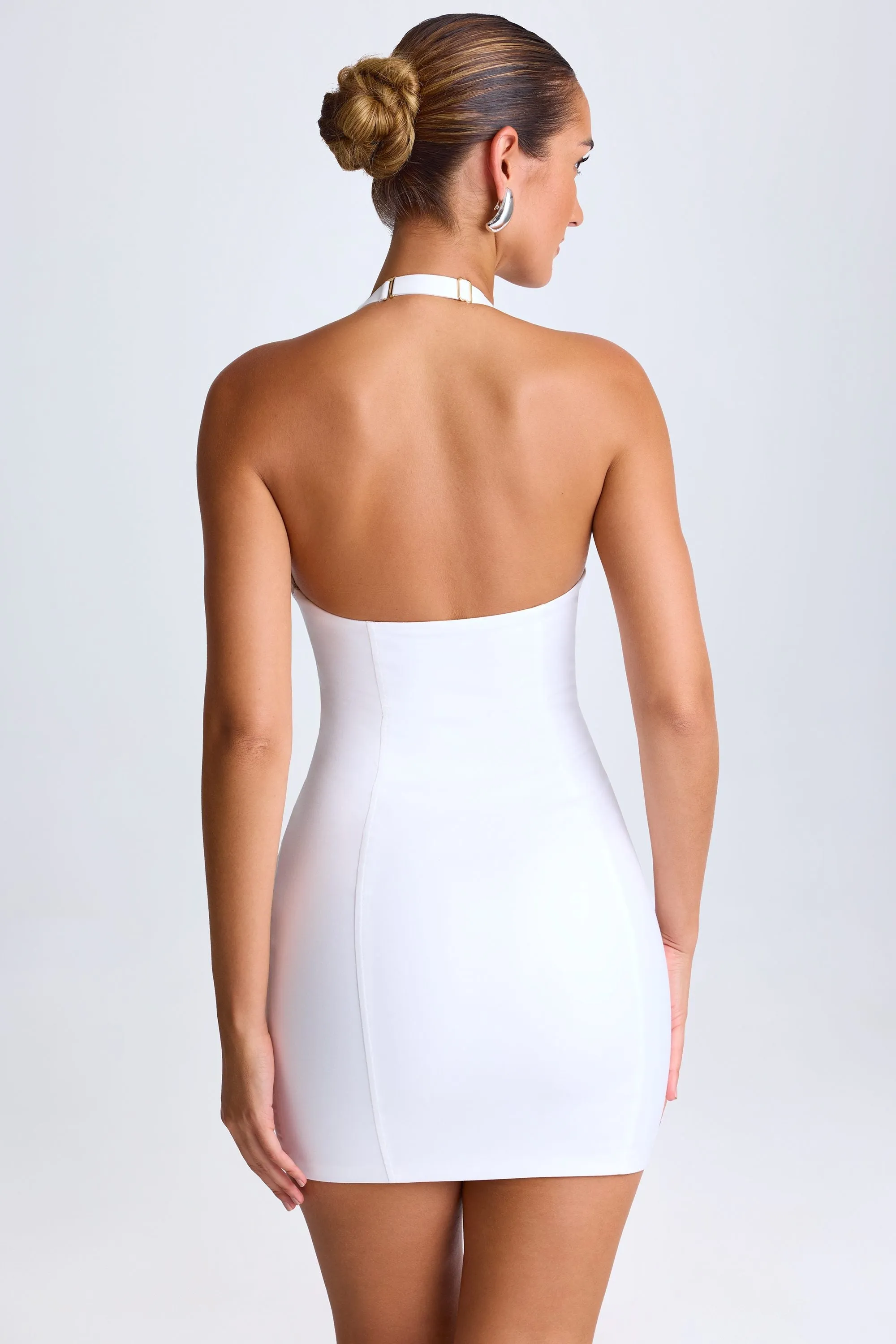 Halterneck Mini Dress in White