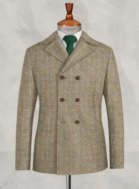 Harris Tweed Ranger Brown Pea Coat