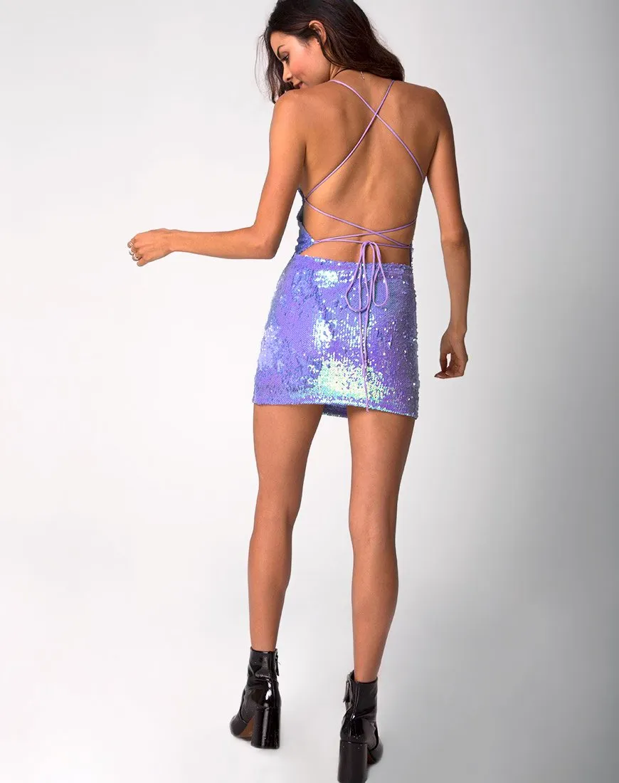 Hedi Dress in Mermaid Fishcale Sequin